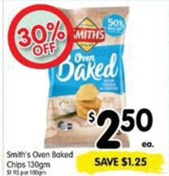 Spar Smith's oven baked chips 130gm offer