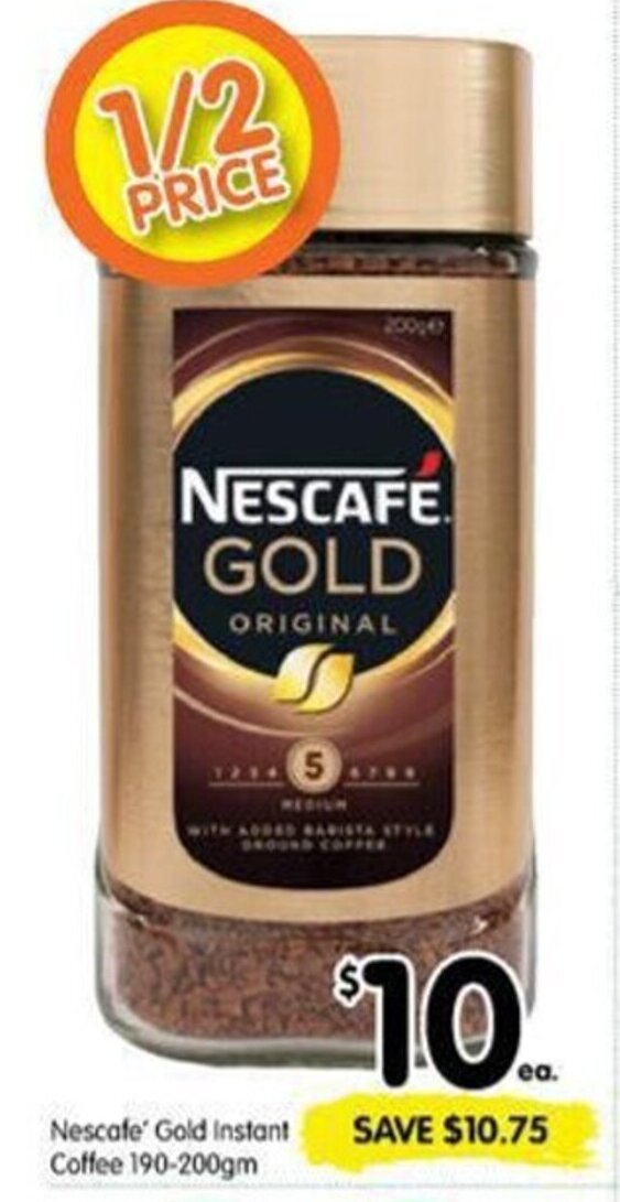 Nescafe gold instant coffee 190-200gm offer at Spar