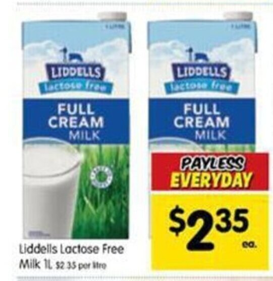 Liddells lactose free milk 1L offer at Spar