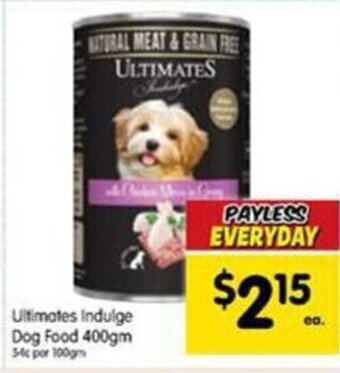 Spar Ultimates indulge dog food 400gm offer
