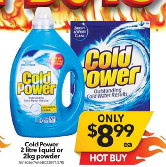 Cheap as Chips Cold Power 2 Litre Liquid or 2kg Powder offer
