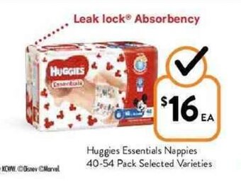 Foodworks Huggies essentials nappies 40-54 pack offer