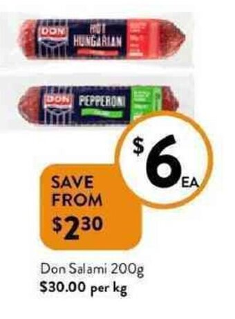 Foodworks Don salami 200g offer