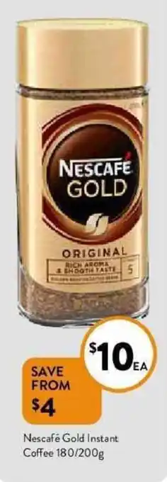 Foodworks Nescafe gold instant coffee 180g offer