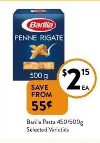 Foodworks Barilla pasta 450g offer
