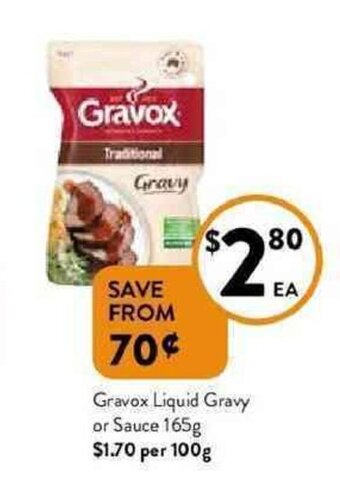 Foodworks Gravox liquid gravy or sauce 165g offer