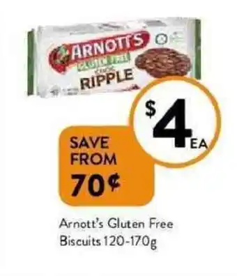 Foodworks Arnott's gluten free biscuits 120-170g offer