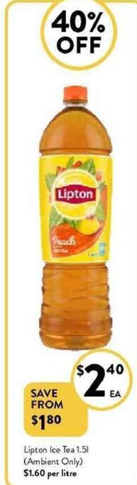 Foodworks Lipton ice tea 1.5l offer