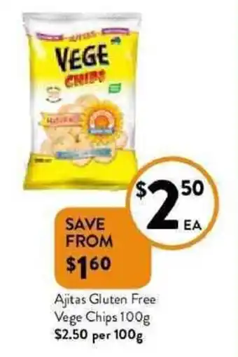 Ajitas gluten free vege chips 100g