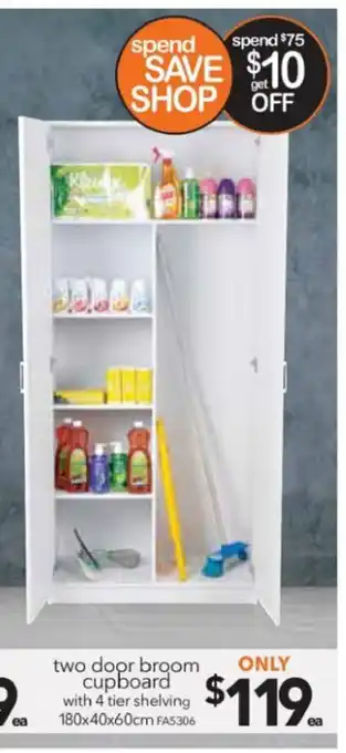 Cheap as Chips Two Door Broom Cupboard offer
