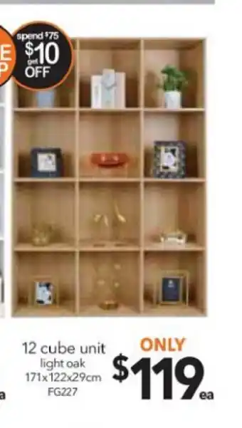 Cheap as Chips 12 Cube Unit Light Oak offer