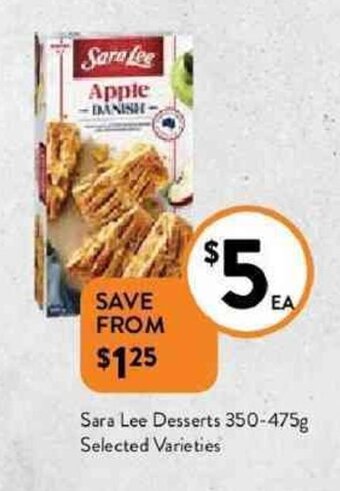 Foodworks Sara lee desserts 350-475g offer