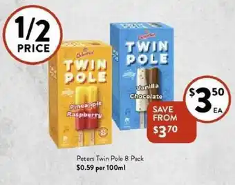 Foodworks Peters twin pole 8 pack 100ml offer
