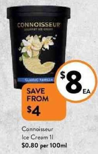 Foodworks Connoisseur ice cream 1l offer