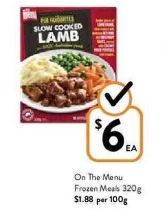 Foodworks On the menu frozen meals 320g offer