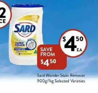 Foodworks Sard wonder stain remover 900g offer
