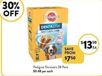 Foodworks Pedigree dentastix 28 pack offer