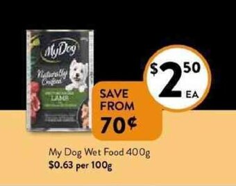 Foodworks My dog wet food 400g offer