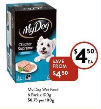 Foodworks My dog wet food 6 pack x 100g offer