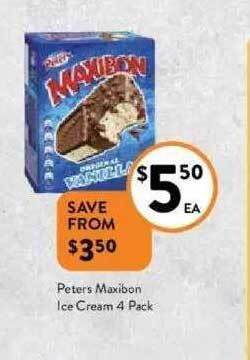 Foodworks Peters Maxibon Ice Cream offer