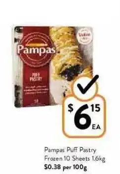 Foodworks Pampas Puff Pastry Frozen 10 Sheets offer