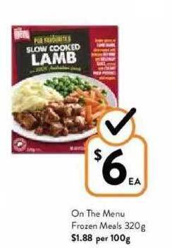 Foodworks On The Menu Frozen Meals offer