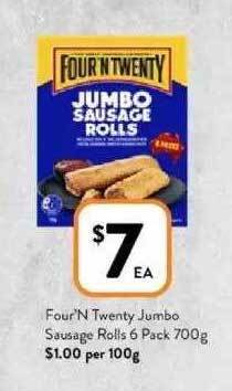 Four'n Twenty Jumbo Sausage Rolls