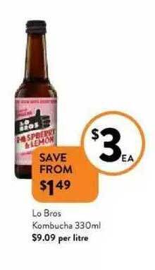 Foodworks Lo Bros Kombucha offer