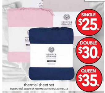 Cheap as Chips Henley & Grange Thermal Sheet Set Single offer