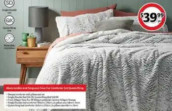 Coles Abercrombie and ferguson faux fur comforter set queen/king offer