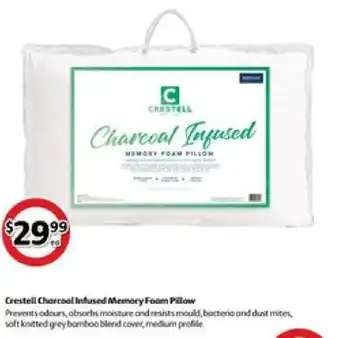 Crestell charcoal infused memory foam pillow
