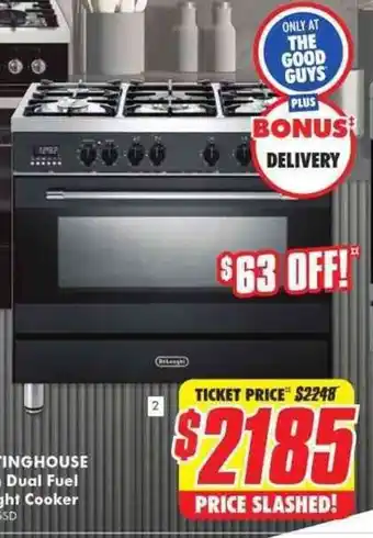 The Good Guys Delonghi 90cm Dual Fuel Upright Cooker - Anthracite DEF908A offer