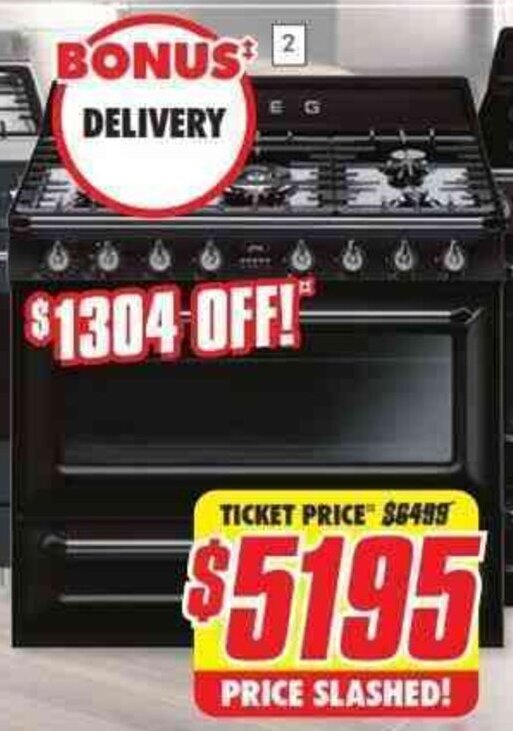 Smeg 90cm Victoria Dual Fuel Upright Cooker Black TRA90BL9 offer at