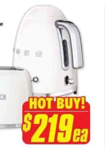 The Good Guys Smeg 50s Retro Style Kettle - White KLF03WHAU offer