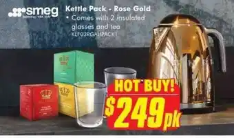 The Good Guys Smeg Kettle Pack - Rose Gold offer