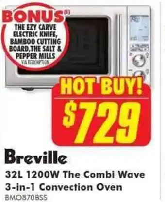 The Good Guys Breville 32L 1200W The Combi Wave 3-in-1 Convection Oven BMO870BSS offer