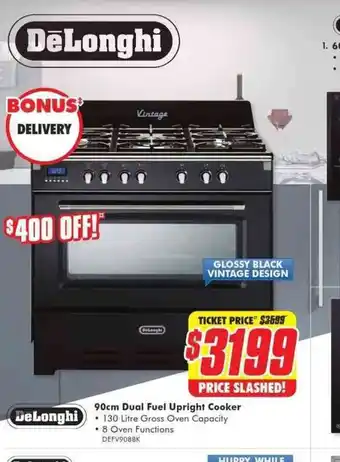 The Good Guys 90 cm Dual Fuel Upright Cooker 130 Litre offer