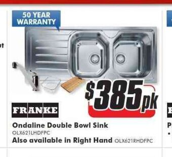 The Good Guys Ondaline Double Bowl Sink offer