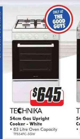 The Good Guys 54cm Gas Upright Cooker - White offer