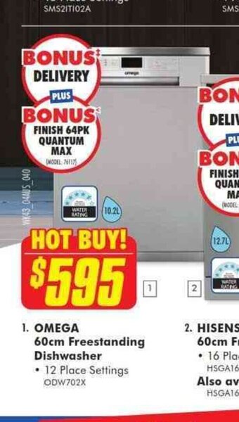 The Good Guys Omega 60 cm Freestanding Dishwasher offer