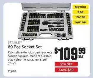 SuperCheap Auto Stanley 69 Pce Socket Set offer