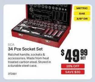 SuperCheap Auto Sca 34 Pce Socket Set offer