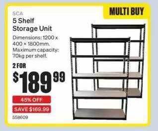 SuperCheap Auto Sca 5 Shelf Storage Unit offer