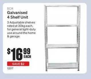 SuperCheap Auto Sca Galvanised 4 Shelf Unit offer