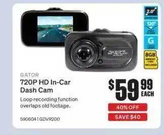 SuperCheap Auto Gator 720p Hd In-car Dash Cam offer