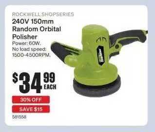 SuperCheap Auto Rockwell Shopseries 240v 150mm Random Orbital Polisher offer