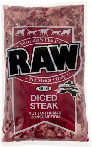 IGA Raw Pet Meats Diced Steak 1kg offer