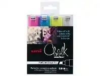 Officeworks Uni Liquid Chalk Marker Chisel Assorted 4 Pack offer