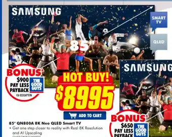 The Good Guys SAMSUNG 85" QN800A 8K Neo QLED Smart TV offer