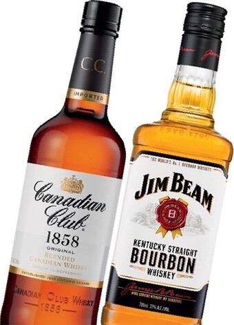 IGA Canadian Club Whisky or Jim Beam White Label Bourbon 700mL offer